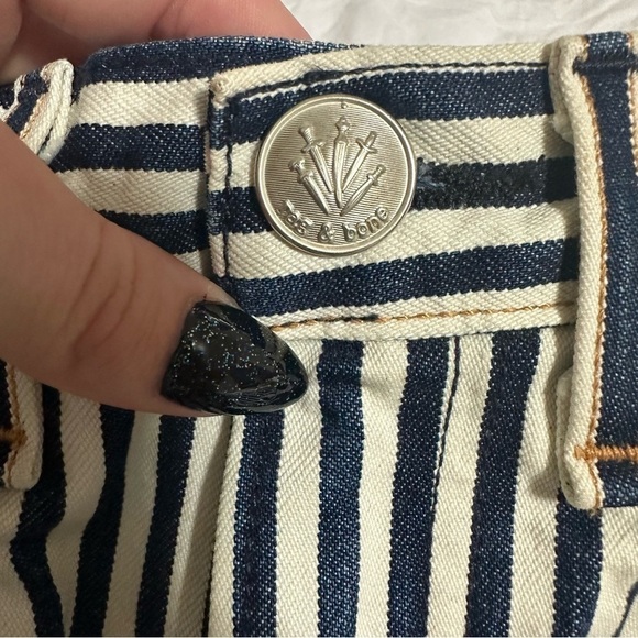 Rag & Bone Indigo Stripe Vintage Straight Jeans - Picture 7 of 10
